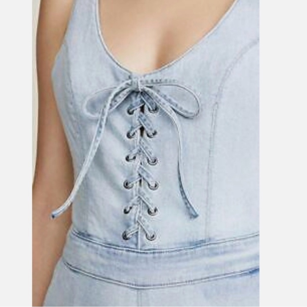 DL1961 Light Blue Lace-Up Denim Dress